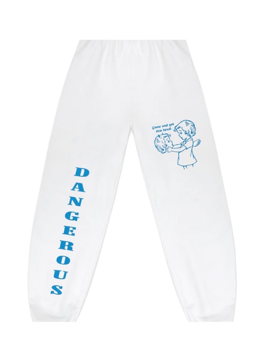 Boys Lie White Track Pants with Blue Graphic - Picture 6 of 7
